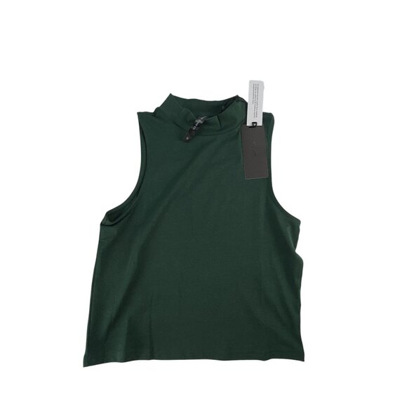 Silver Jeans Co. Dark Green Mock Neck Sleeveless Tank Top Size L NWT - Picture 1 of 7